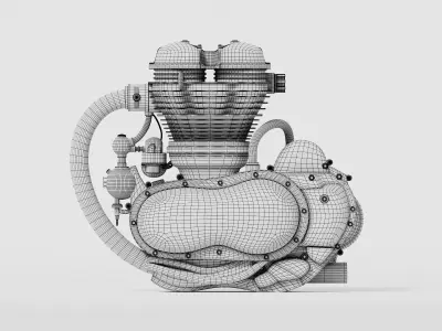 Performance Motorcycle Exhaust Pipe Model 3D model