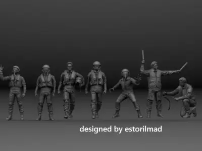 7 NATO EUROFIGHTER TYPHOON AIRCRAFT PILOT CREW 3D print model