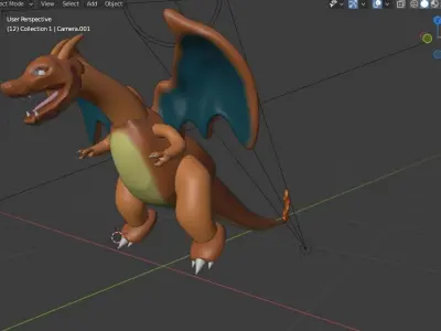 Animated Charizard Pokemon 3D Model Free low-poly 3D model