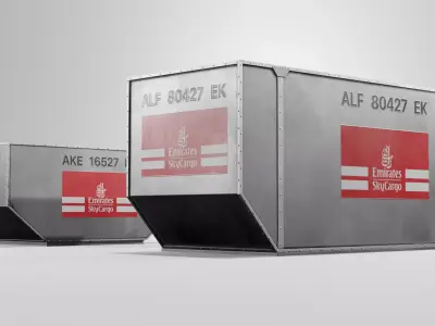 ULD Aircraft Cargo Containers Emirates Sky Cargo Low-poly 3D model