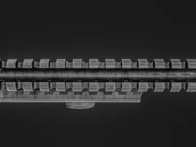 Rifle Scope Mount 3 Colors Low-poly 3D model