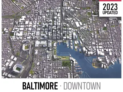 Baltimore - 3D City Model Low-poly 3D model