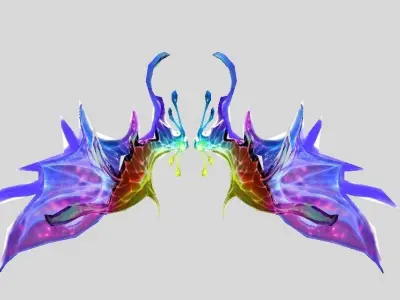 Rainbow Wing Low-poly 3D model