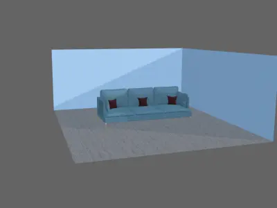 Realistic 3D Couch Sofa Model - High Quality PBR Furniture Asset Free 3D model