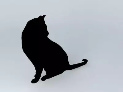 cat wall decor wall cutout cat cat panel Free 3D model