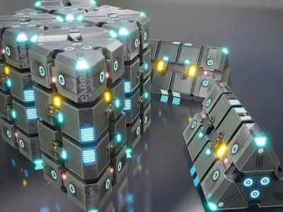 Sci fi machine - Cyberpunk design - PBR Low-poly 3D model