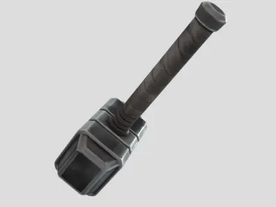 Thors Hammer 3D Model PBR Textured Game Ready Prop Low-poly 3D model