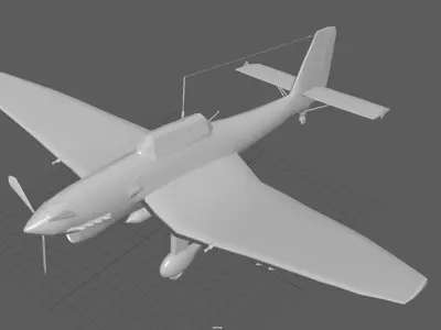 Afrika Korps Ju 87 Stuka Low-poly 3D model