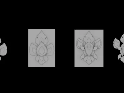 Thai pattern Low-poly 3D model