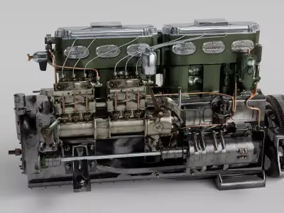 vehicle engine 3d model Low-poly 3D model