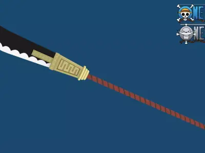 ONE PIECE Whitebeards Weapon Low-poly 3D model