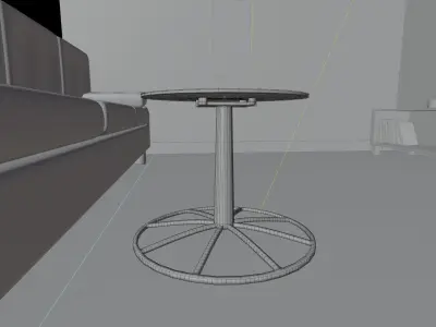 Black glass coffe table Low-poly 3D model