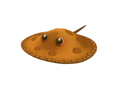 Motoro Stingray fish animated Low-poly 3D model