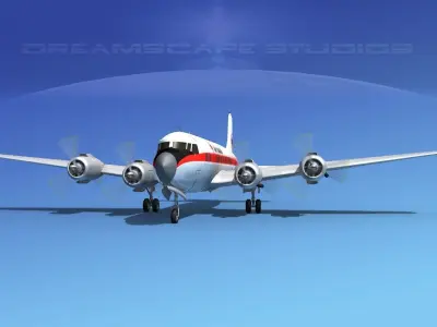Douglas DC-6 American Airlines 3D model
