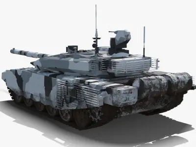 T-90 MS Winter Dirt Low-poly 3D model