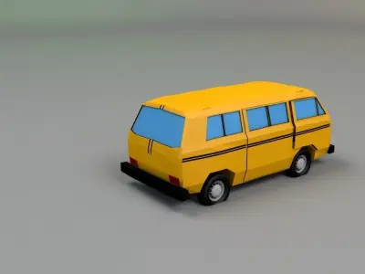 VW Van low poly Low-poly 3D model