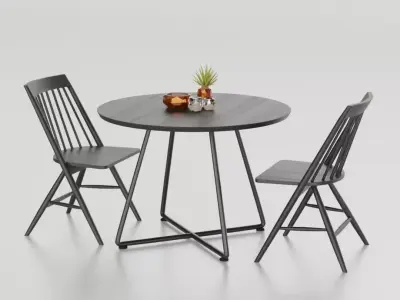 Modern Table Set 3D model