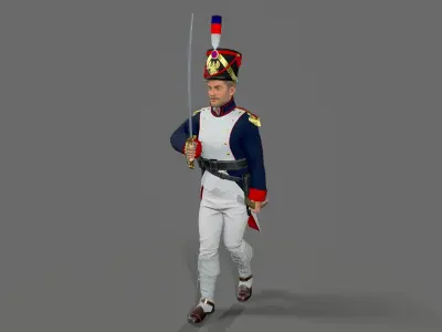 Napoleon soldier Low-poly 3D model