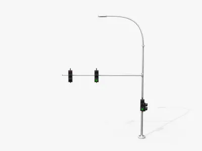 Traffic Light Assembly - Multi-Signal with Street Light 3D model