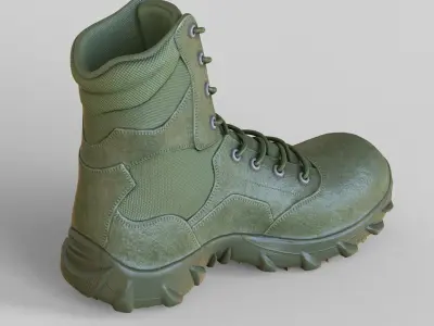 Boots Men Military Combat Low-poly 3D model