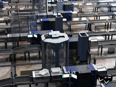 Airport Security Checkpoint 3D Model - Unity Ready 3D model