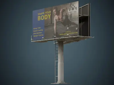 Billboard 2C Low-poly 3D model