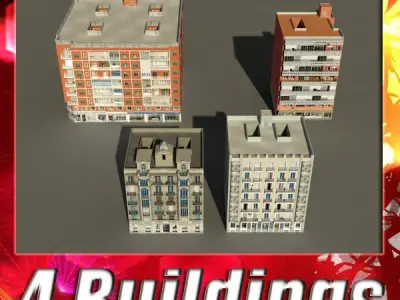 Building Collection 81-84 Low-poly 3D model