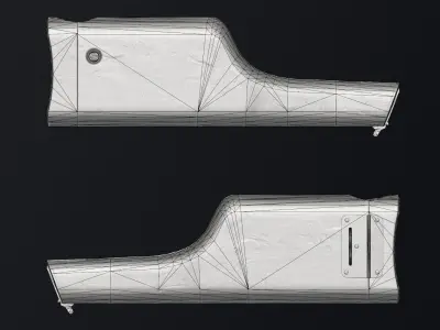 PBR Mauser Stock and Holster Low-poly 3D model