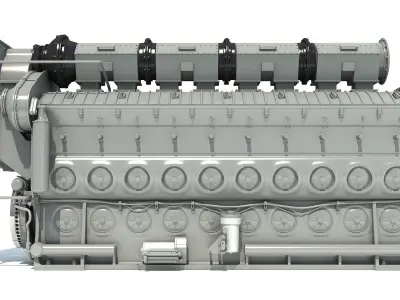 Locomotive Electro-Motive Diesel Engine 3D model