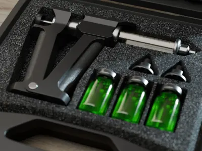 serum injection kit Low-poly 3D model