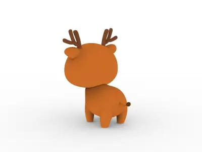 Cartoon Deer v001 character 3D model