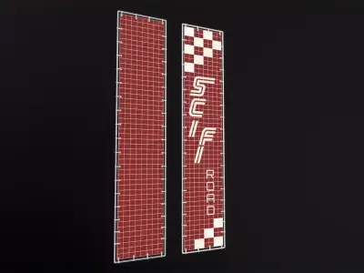 Advertising Banner Low-poly 3D model
