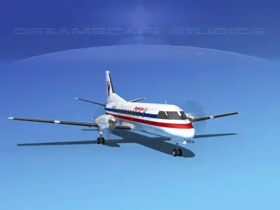 SAAB SF340 American Eagle 3D model