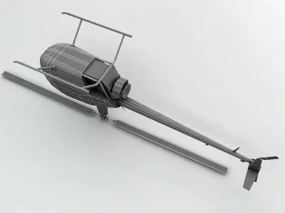 Robinson R22 Helicopter Low-poly 3D model