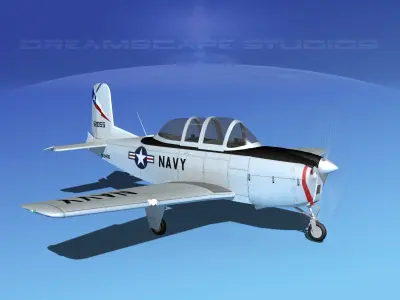 Beechcraft T-34 Mentor V15 USN 3D model