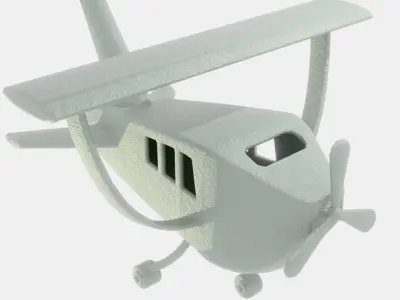 Snow Aircraft Low-poly 3D model