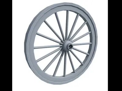 Classic Carriage Wheel 3D model