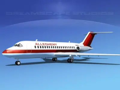 Douglas DC-9-20 Allegheny Airlines 2 3D model