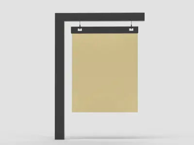 Blank billboard or poster located 3D model