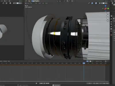 boeing 767 engine animated Low-poly 3D model