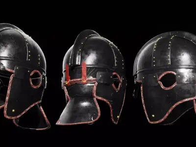 Late Roman ridge helmet Low-poly 3D model