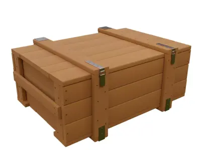 1-35 scale military style low wooden case for diorama 3D model