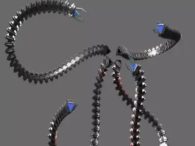 Animated Robotic Arm With Glass Claws Free low-poly 3D model