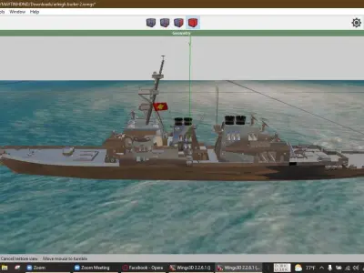 USS Arleigh Burke DDG 51 Free low-poly 3D model