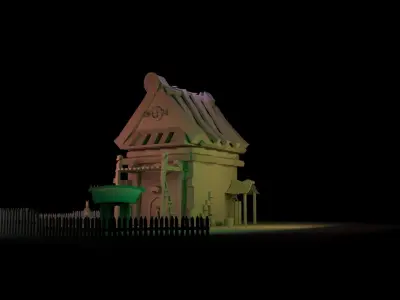 03Game model haunted house Low-poly 3D model