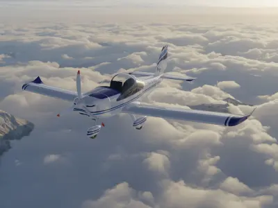 Evector EV 97 ultralight aircraft low-mid poly 3d model Low-poly 3D model