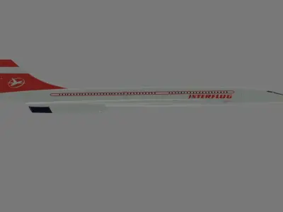 East German Flag Carrier Company Concorde Supersonic Airplane 3D model