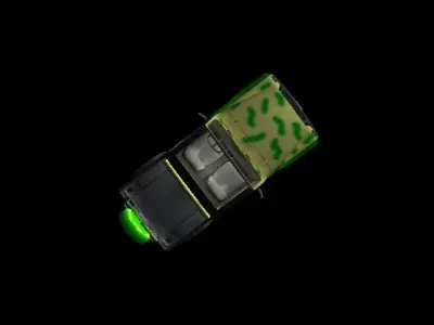 Military Jeep Low-poly 3D model