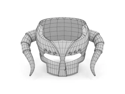 Stylized Helmet Game Ready PBR Low Poly 3D model Low-poly 3D model