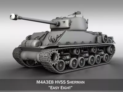 M4A3E8 - Sherman - Easy Eight 3D model
